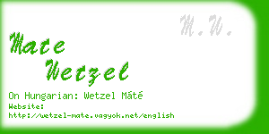 mate wetzel business card